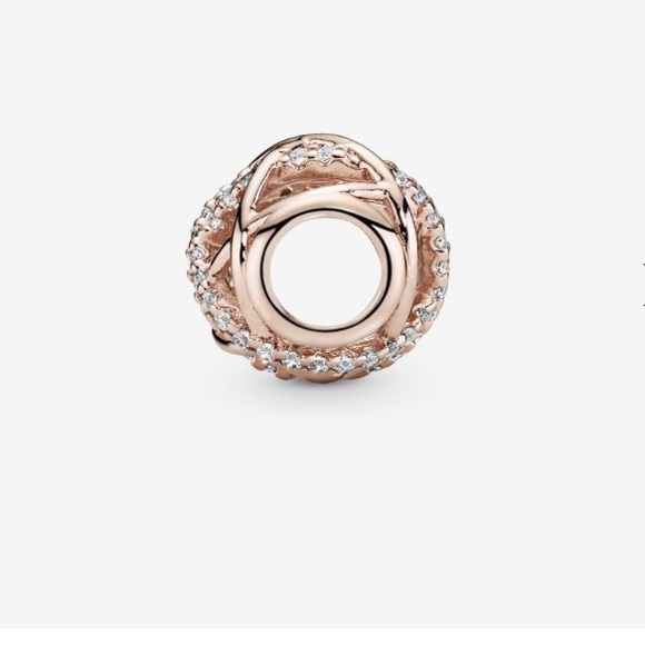 ROSE GOLD SPARKLING & POLISHED LINES CHARMS(X2)❤️WILL FIT ANY PANDORA BRACELET❤️ - Picture 6 of 8